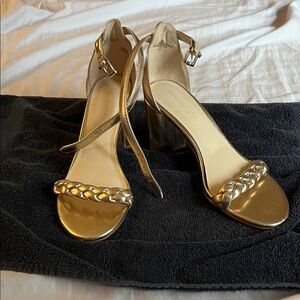 Nine West Gold Braided Heels